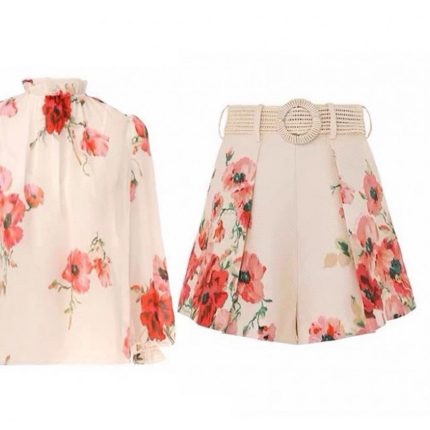 Early Autumn Australia Vintage Court Style Rose Print Eye-Catching Mini Dress in Stock-GZYYKJ089