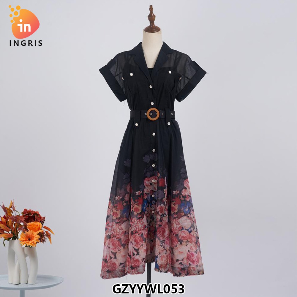 Fashion Clothing Elegant Vintage Women's Floral Evening Gown Casual Dress-GZYYYWL053