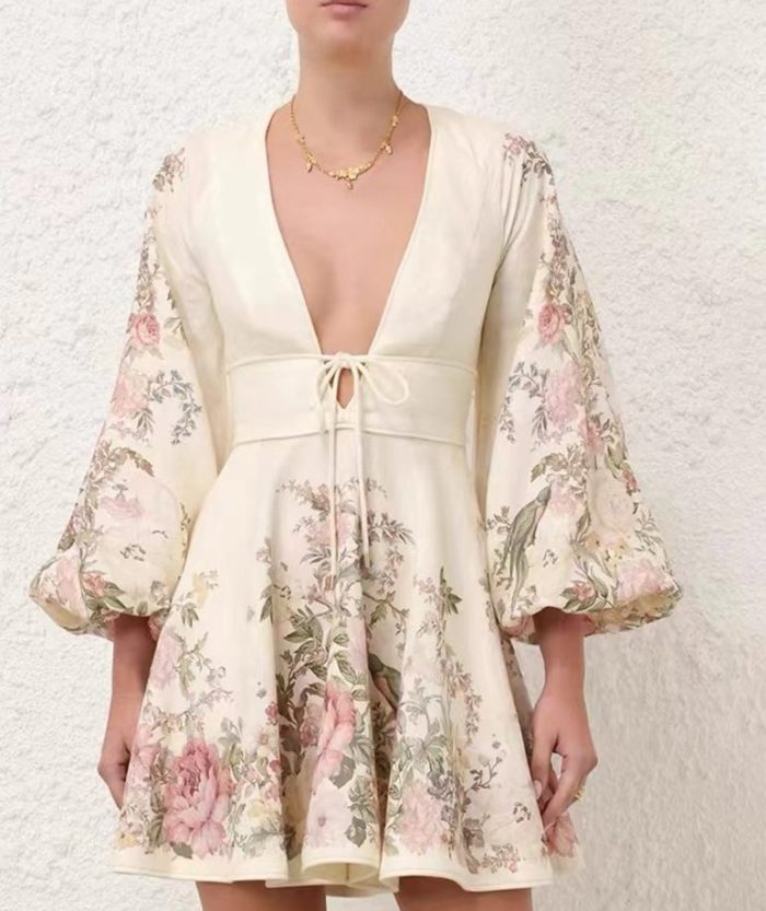 Fashion New Arrivals OEM Formal Custom logo Ladies Dresses for Womens Clothing Lady Elegant Floral Print Women's Casual Dress-GZYYKJ007