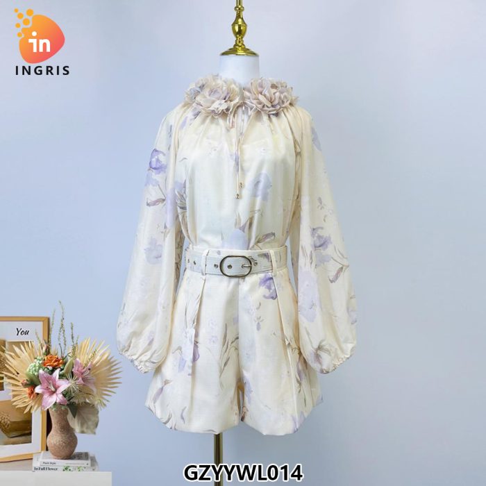European and American New Fashionable Printed Ruffle Edge Temperament Long Sleeved Evening Dress Dress Long Skirt-GZYYWK014