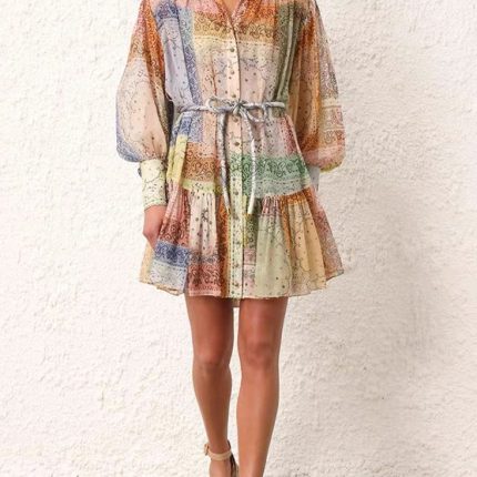 Casual beach vacation style printed women's large size loose long-sleeved inner short two-piece set-GZYYKJ011