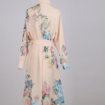 New Fashion Summer Linen Shirt Dress Casual Retro Casual Chic New Style Ladies Chic Dress-GZYYKJ037