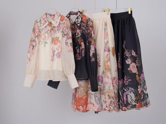 Wholesale Oem Retro Fashion Print Set Women's Lace Panel Polo Shirt High Waist Wide Leg Shorts Two Piece Set-YY0009GZ