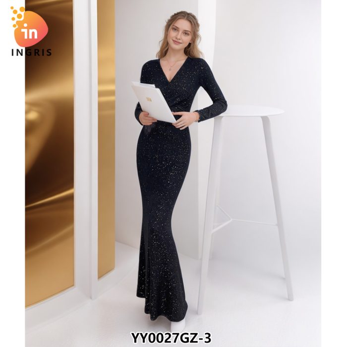 Fashion Summer Evening Dresses Long Sleeves Formal Elegant Long Dresses Sequined Party Evening Night Dresses For Woman-YY0027GZ