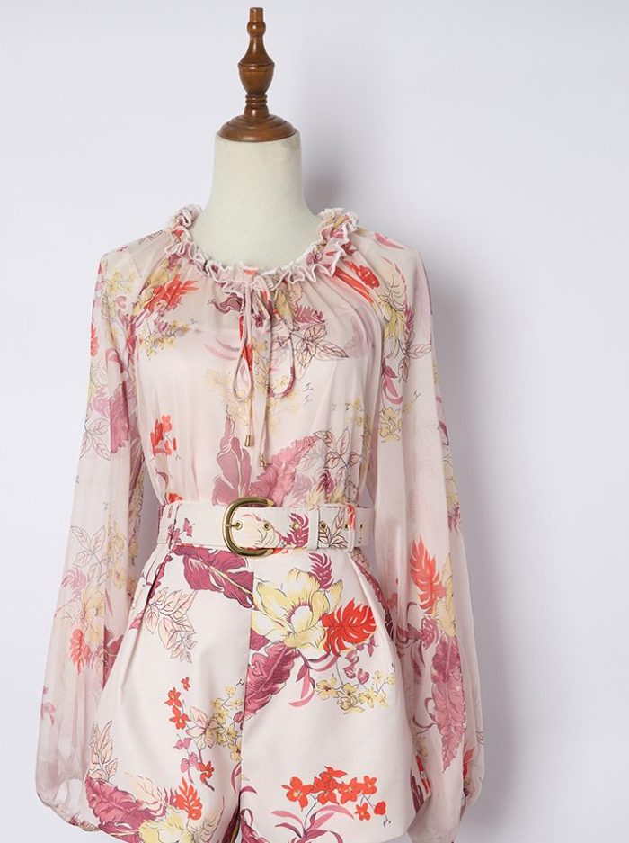 High Quality Designer Retro Print Long Sleeve Dresses Maxi Dress-YY0061GZ