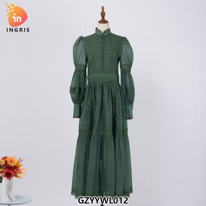 Droma Spring New Arrival Princess Puffed Sleeve Organza Casual Dress Women Black Fashion Dresses for Ladies-GZYYWL12