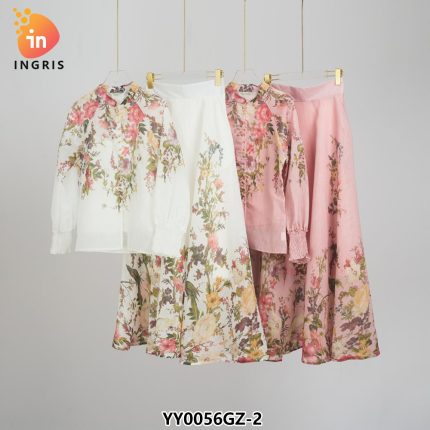 Crew Neck Floral Print Sashes Multi Color Casual Fashion Long Dress for Women-YY0056GZ