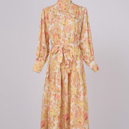 Leisure Women's Plus Size Spring New Sweet Printed Dress With Fluffy Sleeves Long Dress-YY0038GZ