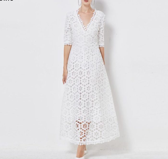 White water soluble guipure lace fabric embroidery fashion wedding party bag fashion dress-GZYYWL045.99