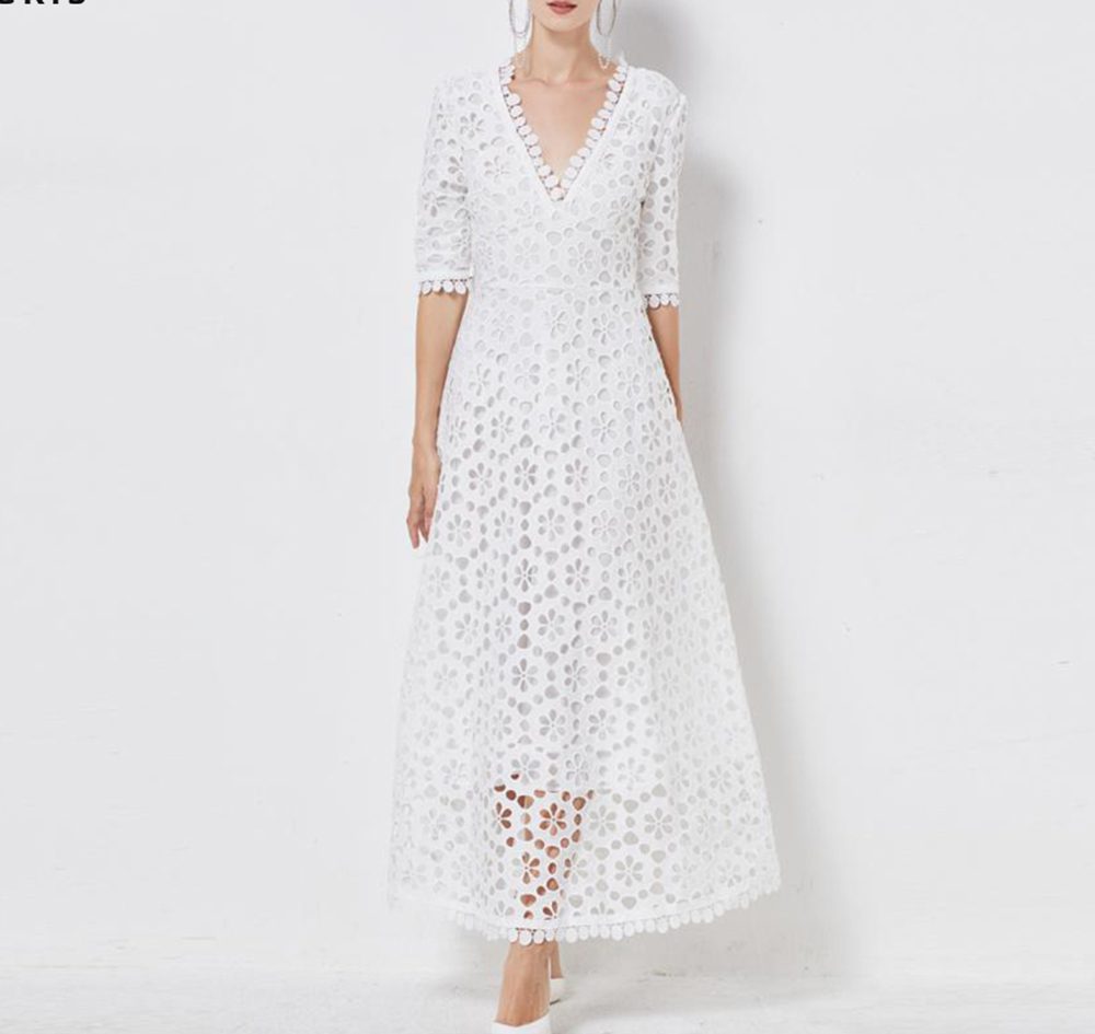 White water soluble guipure lace fabric embroidery fashion wedding party bag fashion dress-GZYYWL045.99