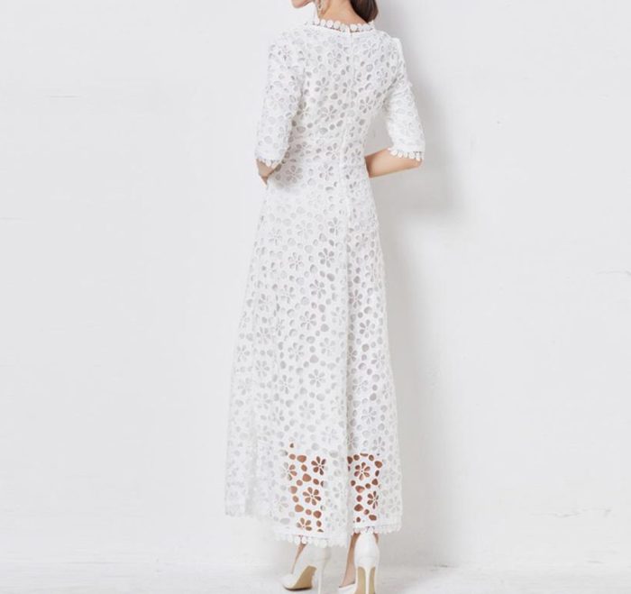 White water soluble guipure lace fabric embroidery fashion wedding party bag fashion dress-GZYYWL045.99