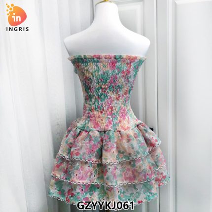Sexy Party Skirt Summer New Fashion Bra Single Collar Elastic Waist Elastic Print Design Sense High Quality Mini Skirt-GZYYKJ061