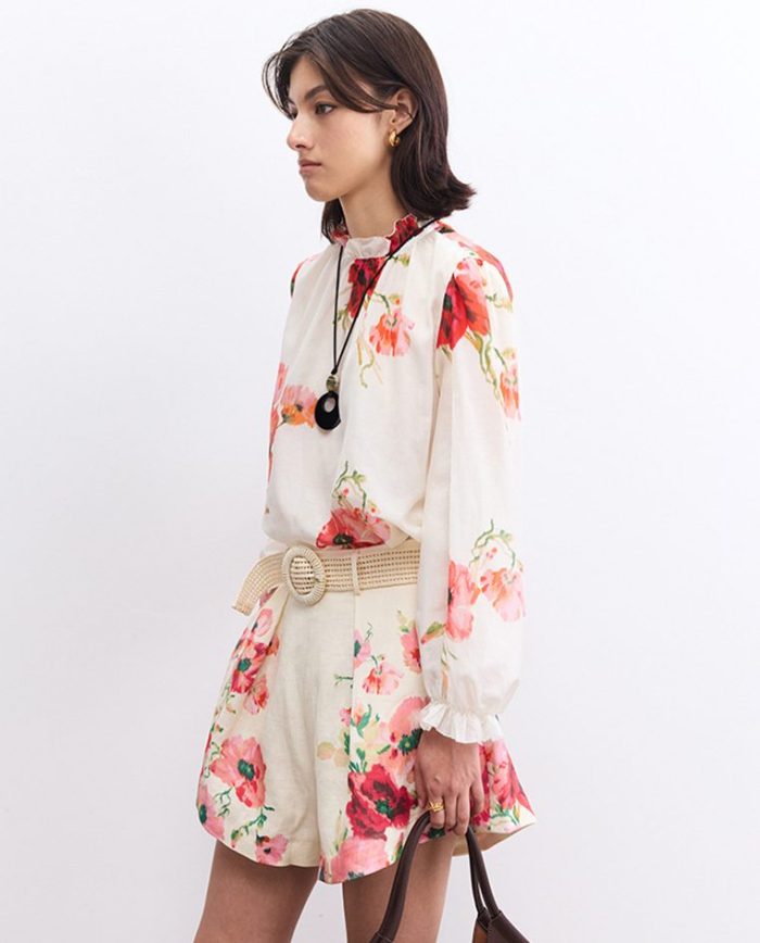 Floral Print New Latest Design Dubai Fashion Royal Women-GZYYKJ100