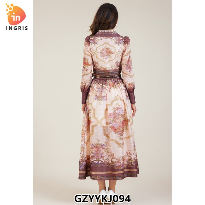 Spring new retro printed thin shirt