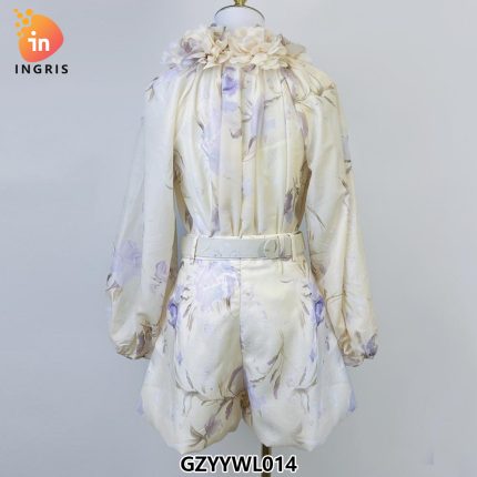 European and American New Fashionable Printed Ruffle Edge Temperament Long Sleeved Evening Dress Dress Long Skirt-GZYYWK014