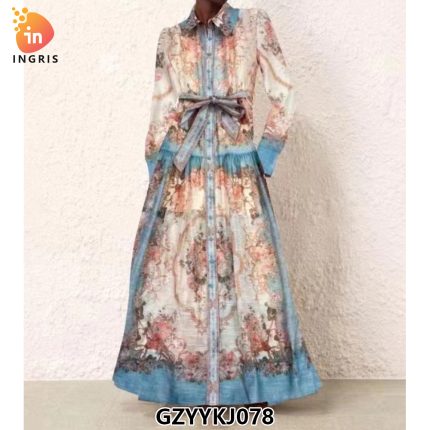 Spring new retro printed thin shirt