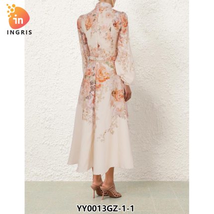 Embroidery Hollow High-end in Stock Sales 2021 New Woman Clothes Wholesale Fashion Apparel Elegant Club Party Floral Dress-YY0013GZ
