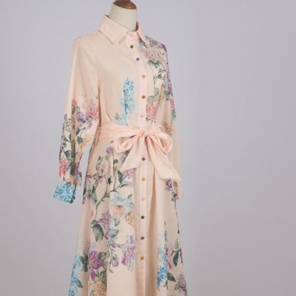 New Fashion Summer Linen Shirt Dress Casual Retro Casual Chic New Style Ladies Chic Dress-GZYYKJ037