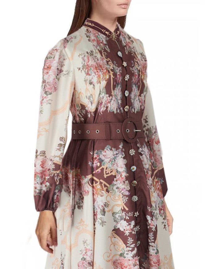 Autumn New Style Retro Printed Thin Shirt Elegant Skirt Fashion Women'S Temperament Suit Two-Piece Set-GZYYKJ051