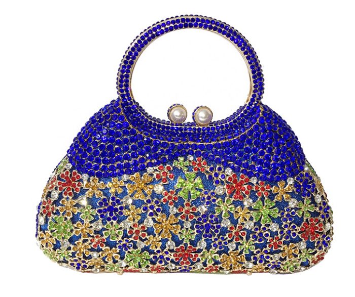 Ada - Multi-Color Floral Crystal Embellished Evening Handbag