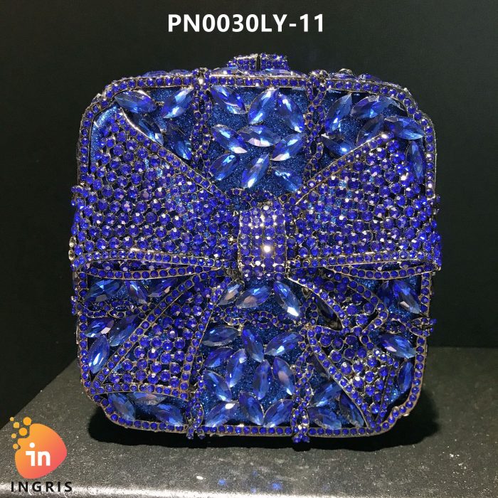 Adora - Crystal Bow and Floral Embellished Evening Clutch