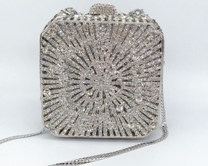 Aduke - Crystal Square Box Clutch Evening Bag