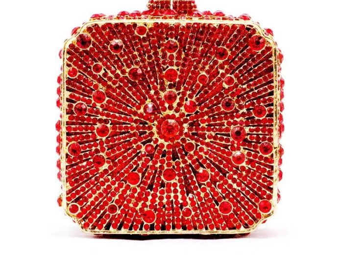 Aduke - Crystal Square Box Clutch Evening Bag