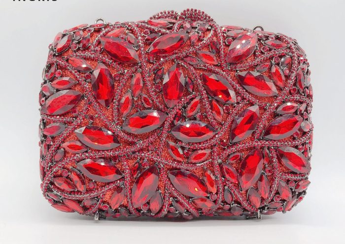 Ayoka - Crystal Leaf Pattern Evening Clutch