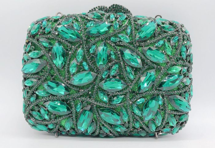 Ayoka - Crystal Leaf Pattern Evening Clutch