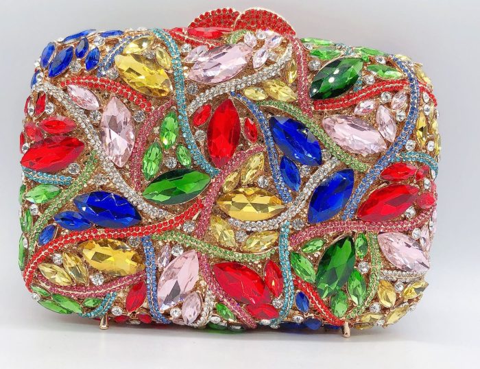 Ayoka - Crystal Leaf Pattern Evening Clutch