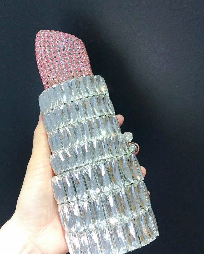 Chichi - Crystal Lipstick Shaped Evening Clutch