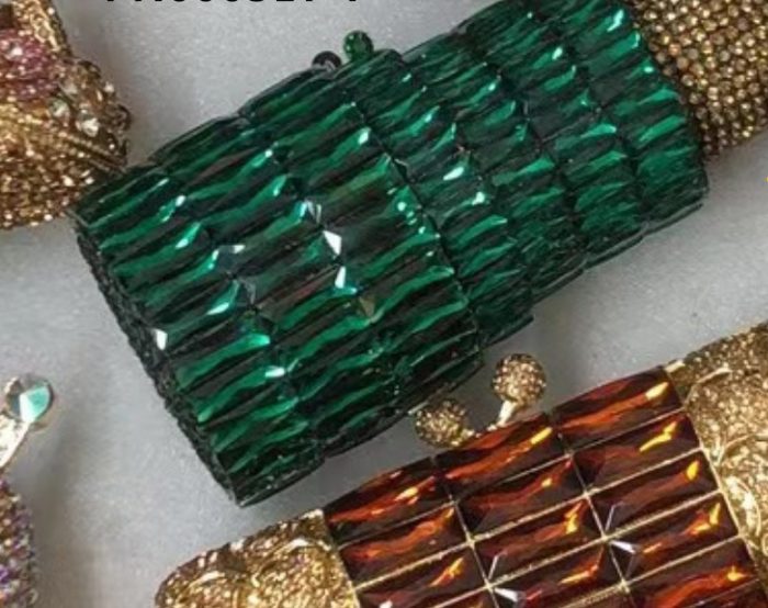 Chichi - Crystal Lipstick Shaped Evening Clutch
