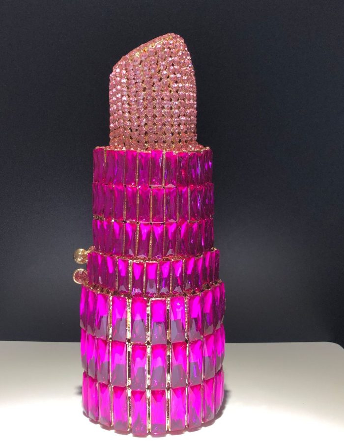 Chichi - Crystal Lipstick Shaped Evening Clutch