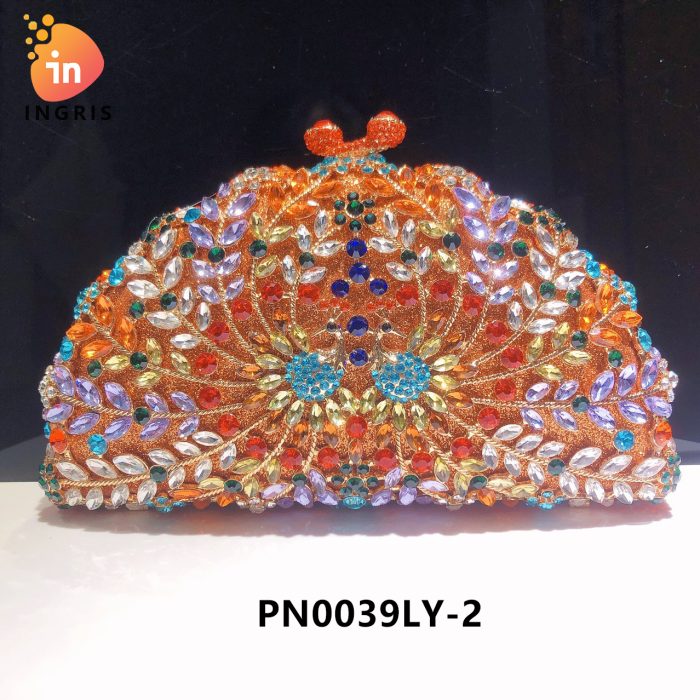 Chidi - Multicolor Floral Crystal & Rhinestone Embellished Evening Clutch