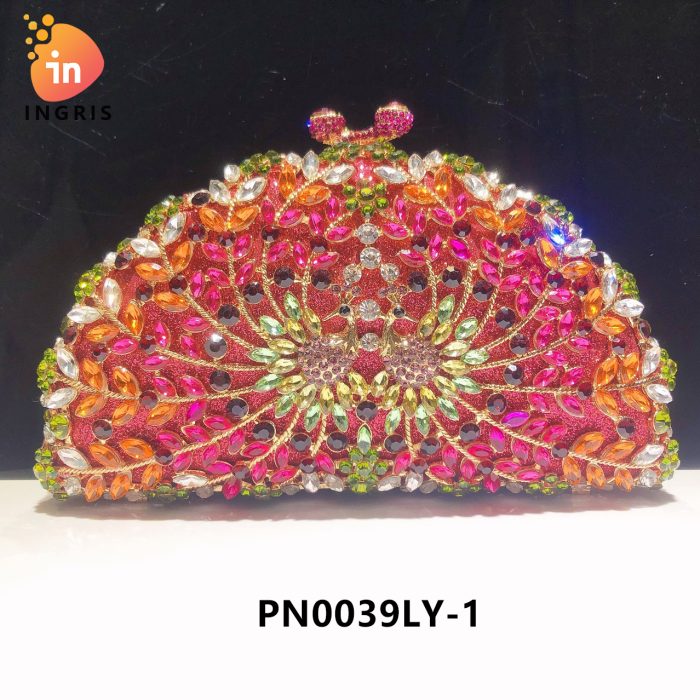 Chidi - Multicolor Floral Crystal & Rhinestone Embellished Evening Clutch