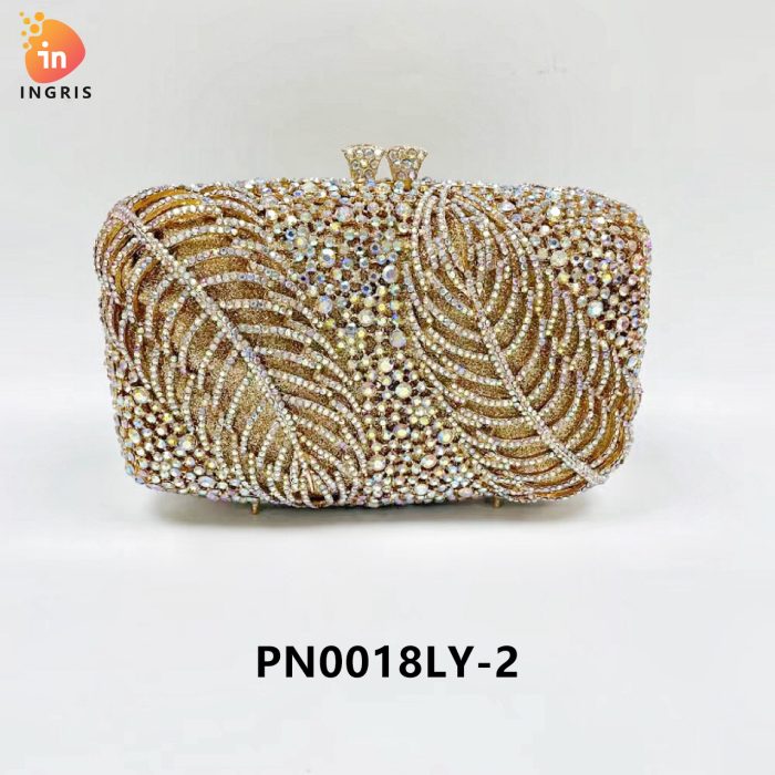 Desiree - Crystal Leaf Patterned Evening Clutch Set