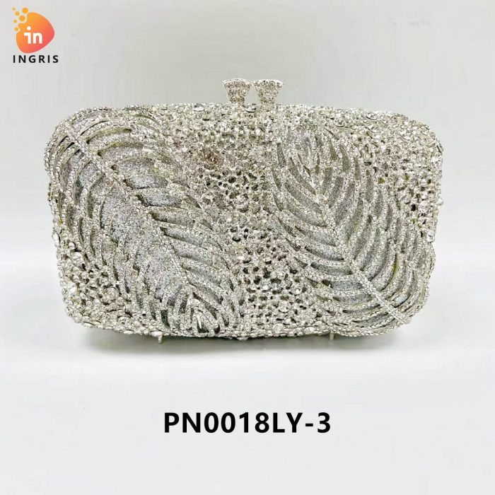 Desiree - Crystal Leaf Patterned Evening Clutch Set