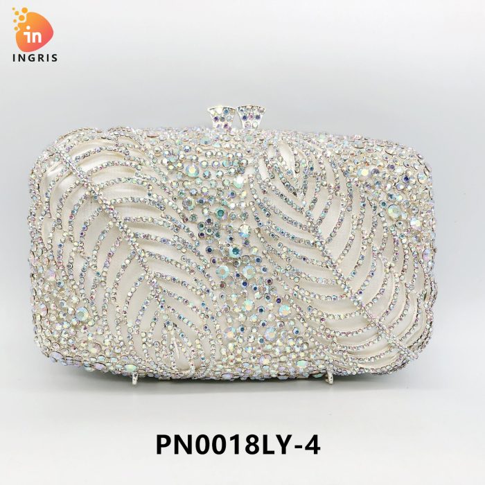 Desiree - Crystal Leaf Patterned Evening Clutch Set