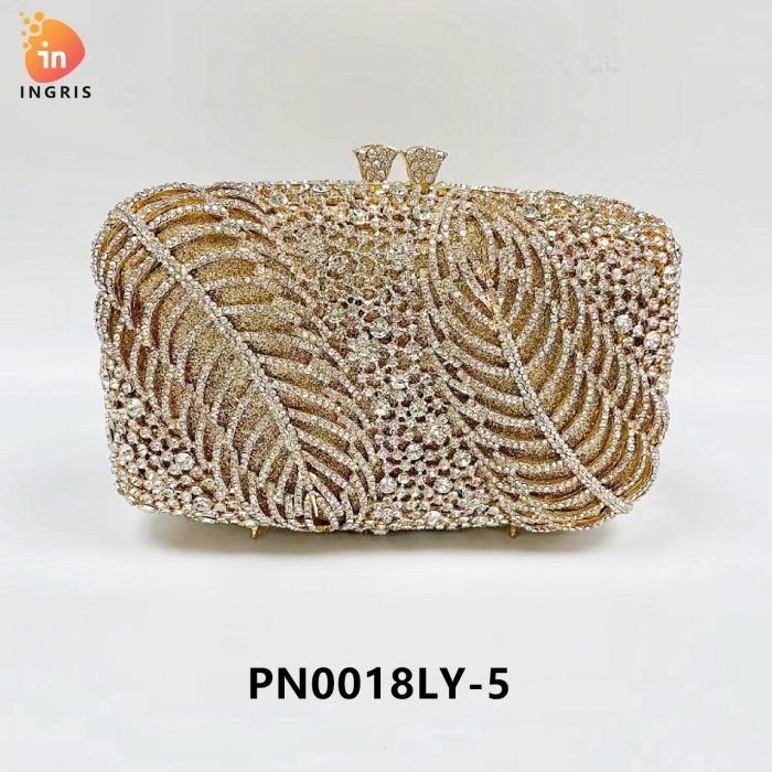 Desiree - Crystal Leaf Patterned Evening Clutch Set