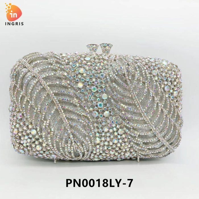 Desiree - Crystal Leaf Patterned Evening Clutch Set