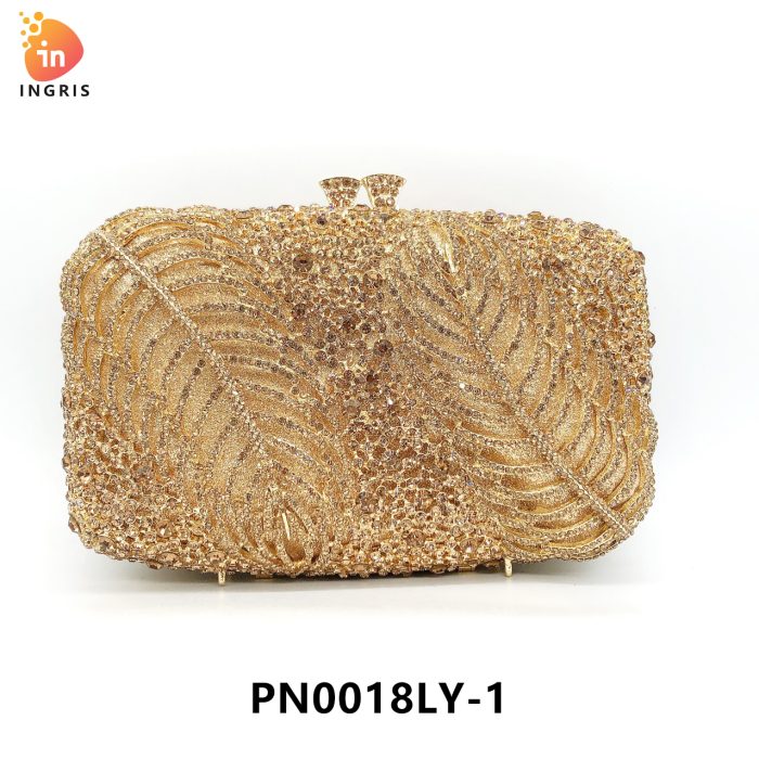 Desiree - Crystal Leaf Patterned Evening Clutch Set