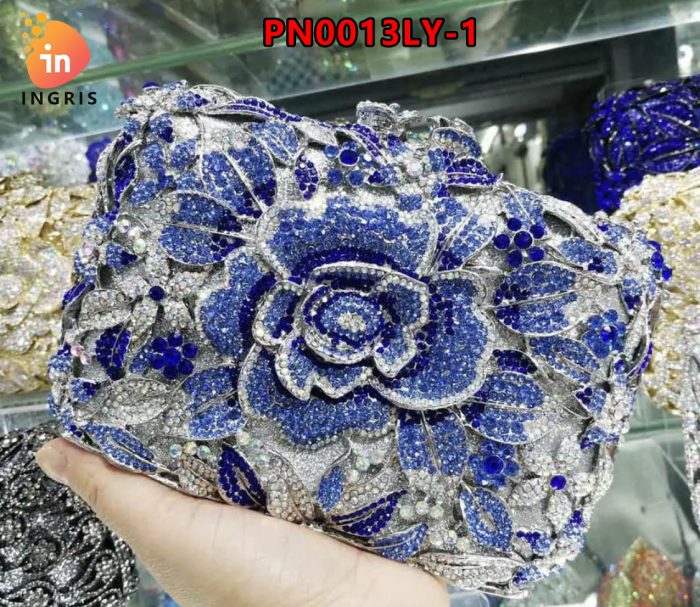 Elle - Floral Crystal Embellished Evening Clutch