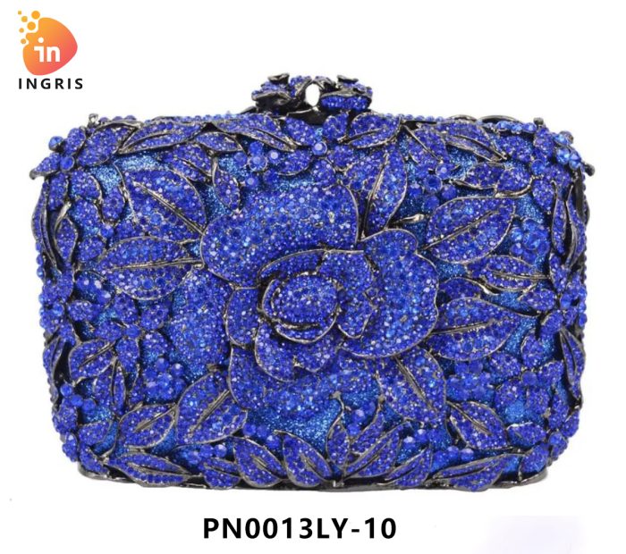 Elle - Floral Crystal Embellished Evening Clutch