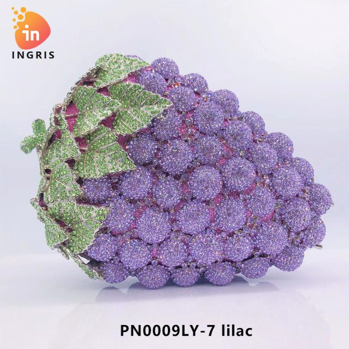 Eso - Crystal Grape Cluster Shaped Evening Clutch