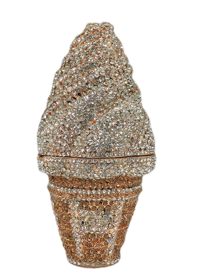 Figi - Crystal Ice Cream Cone Shaped Evening Clutch