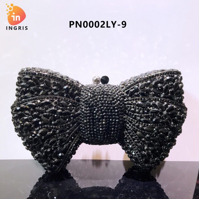 Folake - Crystal & Rhinestone Bow Shaped Evening Clutch