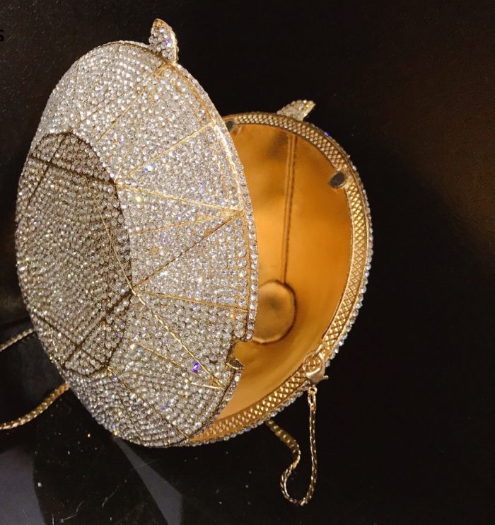 Glenda - Crystal Diamond Shaped Evening Clutch Bag