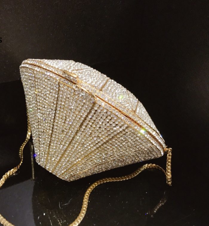 Glenda - Crystal Diamond Shaped Evening Clutch Bag