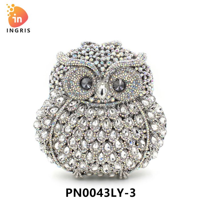 Jade - Crystal Owl Shaped Evening Clutch