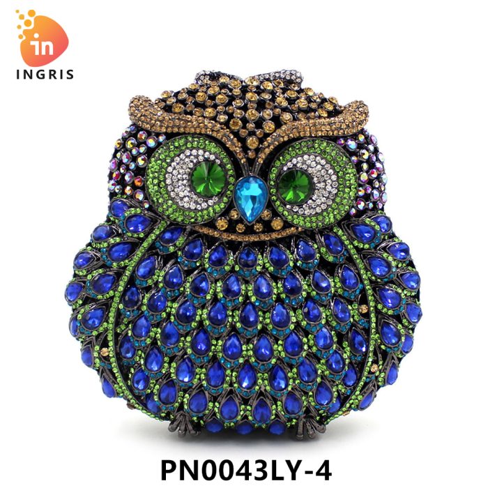 Jade - Crystal Owl Shaped Evening Clutch